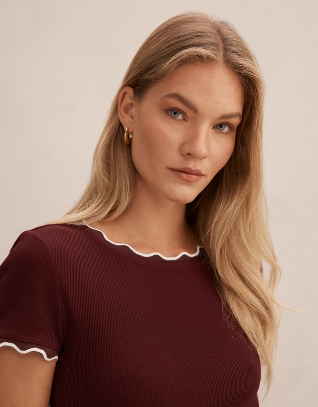 Forever New - Rebecca Scallop Trim T-shirt
