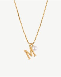Zahar - Pearl Letter M Necklace