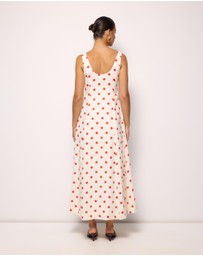 AERE - Ava Polka Dot Linen Maxi Dress
