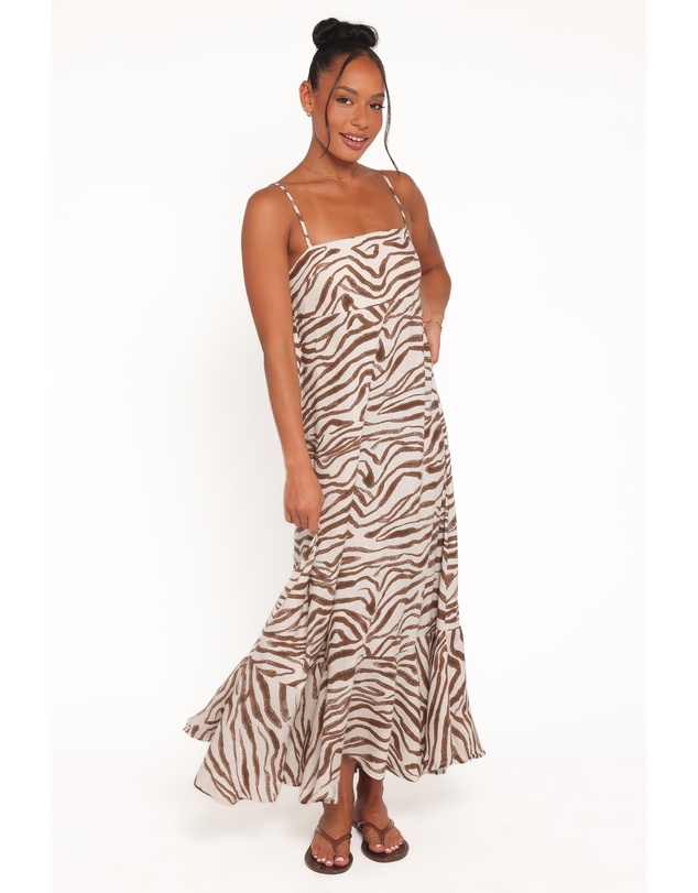 Petal & Pup - Kelsie Midi Dress - Brown Zebra