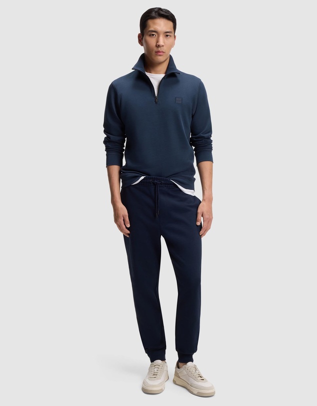 BOSS - Cotton-Terry Sweatshirt With Zip Collar