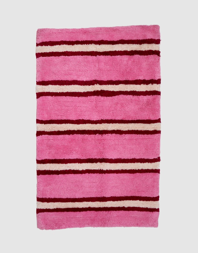 Mosey Me - Raspberry Stripe Bath Mat