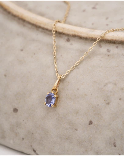 Luna Rae - Solid Gold - Tazanite Necklace