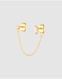 HOUSE OF SLANI - Single Dainty Zelia Chain Stud Earrings