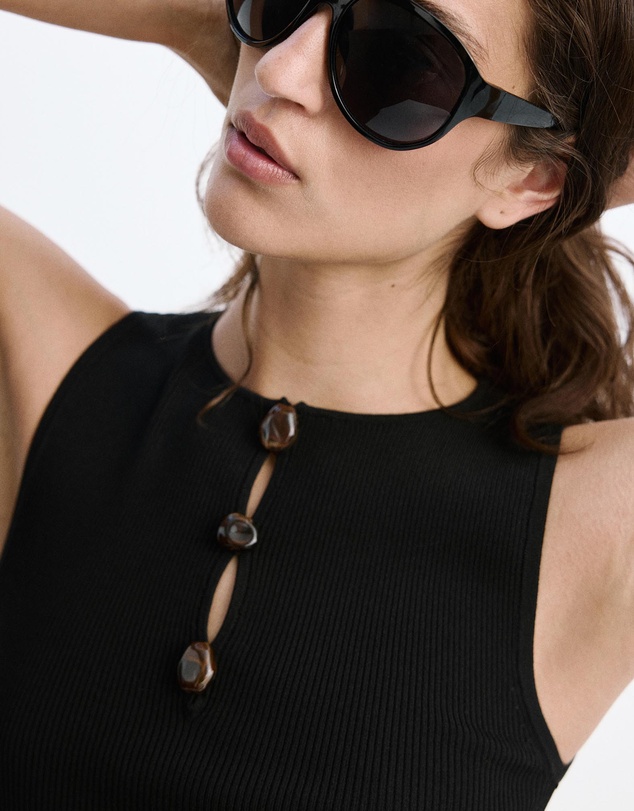 M.N.G - Ribbed Top with Beads