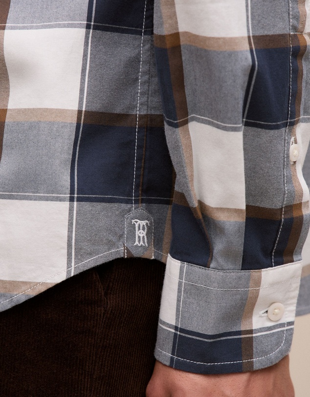 Trenery - Regular Fit Brushed Check Shirt in Marshmallow
