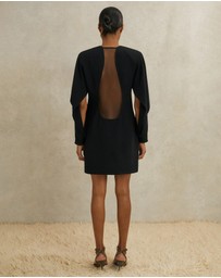 REISS - ATELIER Lula Crepe Sheer-Back Mini Dress