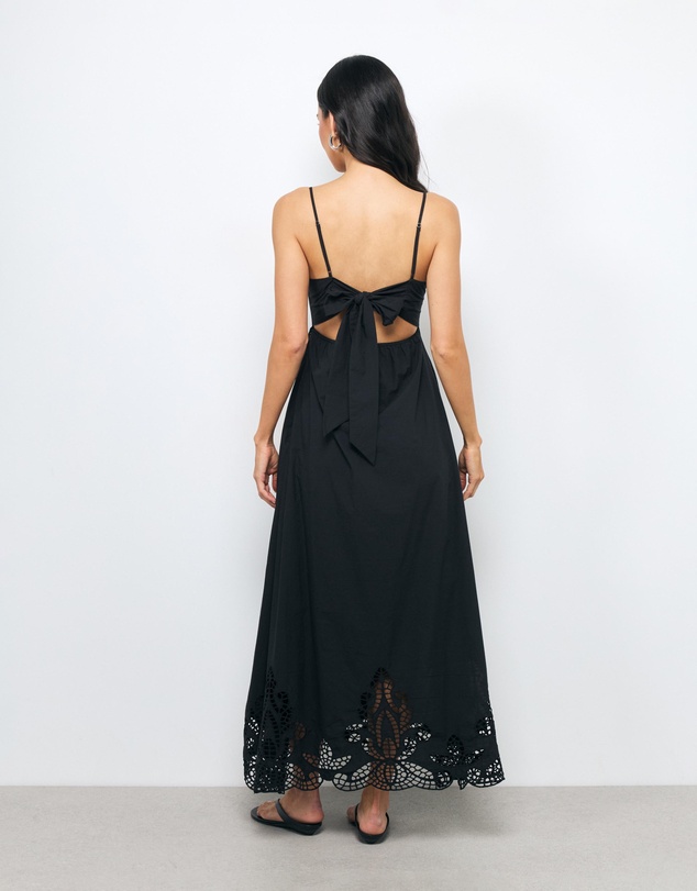AERE - Elke Embroidered Midi Dress