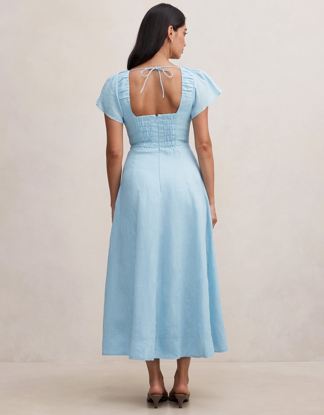 Forever New - Rue Flutter Sleeves Gathered Midi Dress