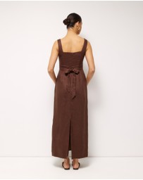 AERE - Kaili Linen Square Neck Maxi Dress
