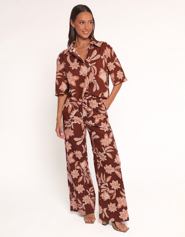 Petal & Pup - Samira Wide Leg Pant - Orange Floral