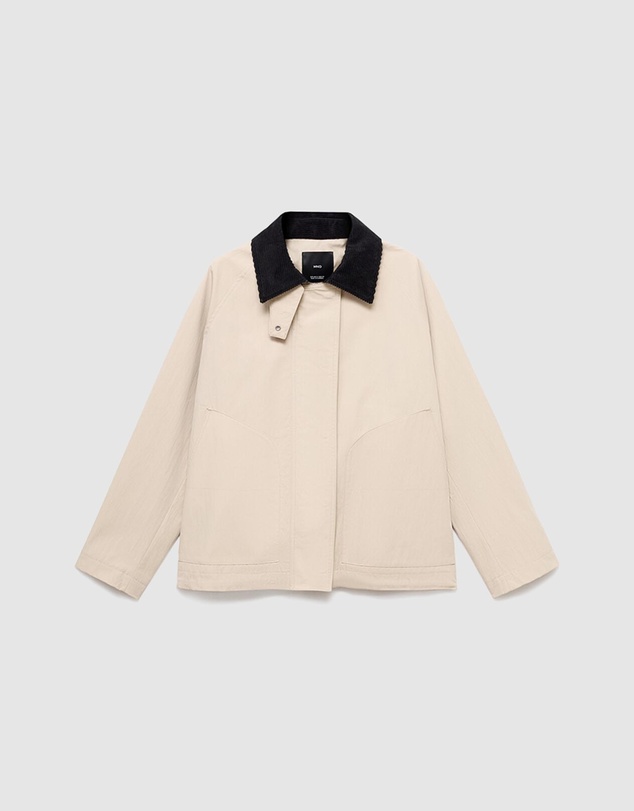 M.N.G - Cotton Jacket With Corduroy Collar