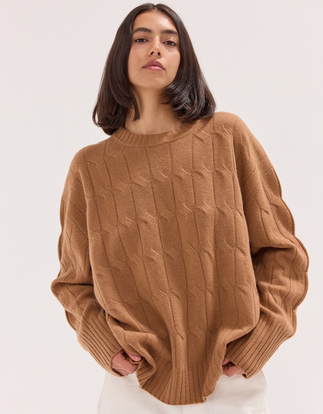 Cloth & Co. - The Cable Knit Jumper Sandalwood