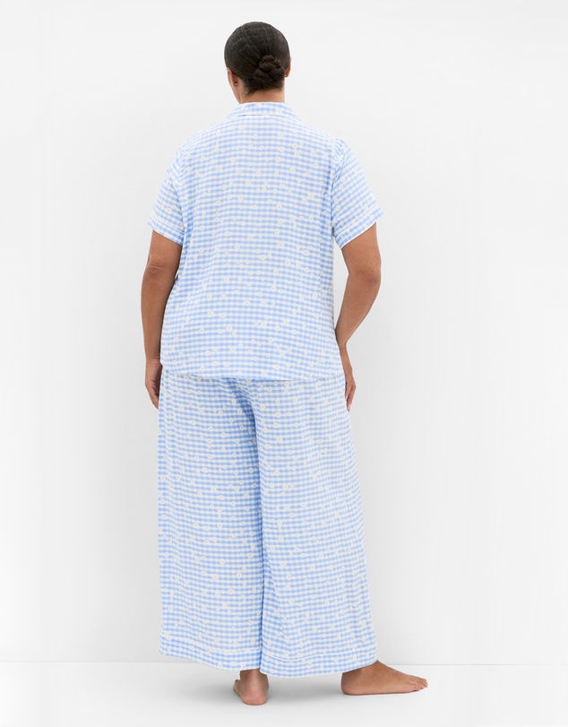 City Chic - Kitty Check Print Pyjama Shirt