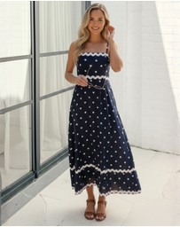 Esther & Co - Priah Dress - Navy Spot