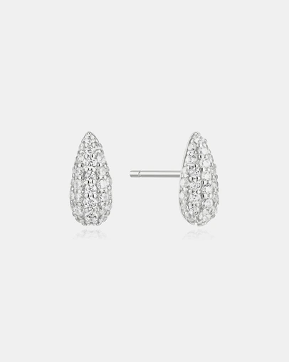 Ania Haie - Silver Pave Dome Stud Earrings