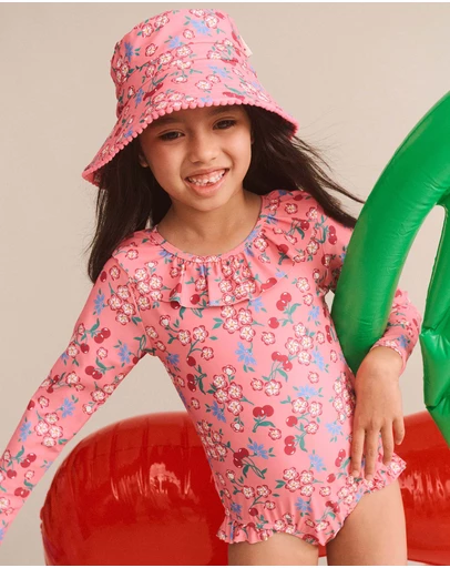Huxbaby - Tropical Cherry Floral Swimhat