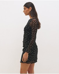 MON RENN - Vesper Spot Long Sleeve Mini Dress