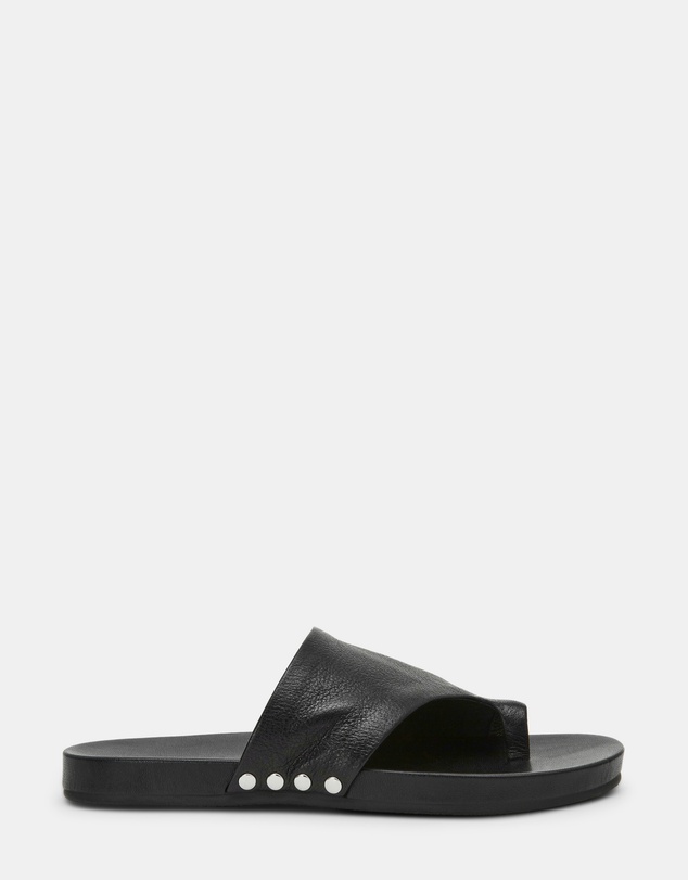 Steve Madden - Kessey Black Leather Sandals