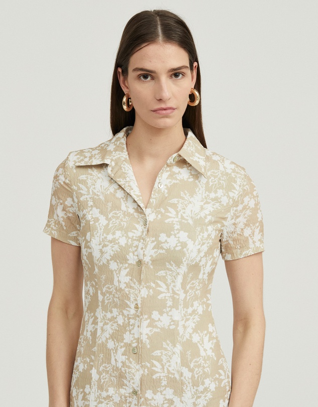 Third Form - Waffle Midi Shirt Dress 