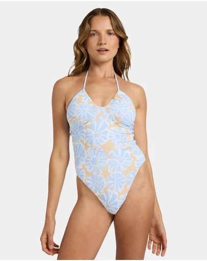 Roxy - Womens Daisy Haze Halter One Piece Swimsuit