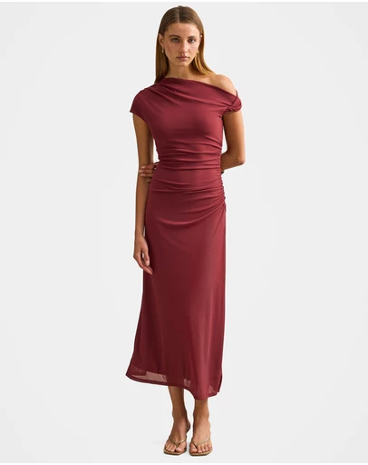 Forever New - Paris Draped Mesh Midi Dress