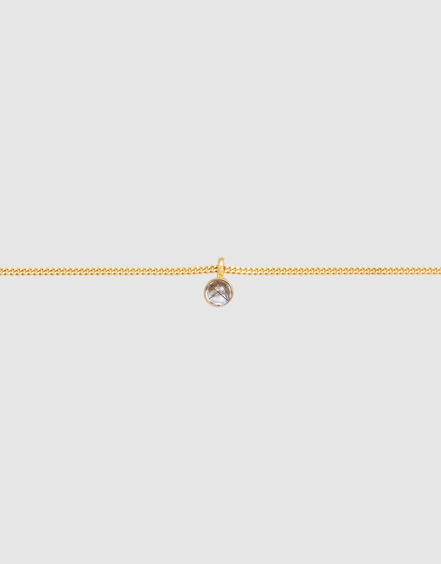 Elli Jewelry - Necklace Choker with Tourmaline Quartz Solitaire in 925 Sterling Silver gold plated