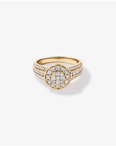 Michael Hill - 0.85 Carat TW Round Diamond Cluster Ring in 10kt Yellow Gold