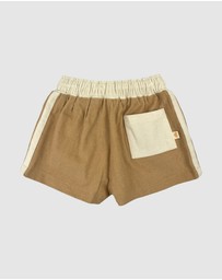 Banabae - Side Stripe Kids Cord Shorts - Camel