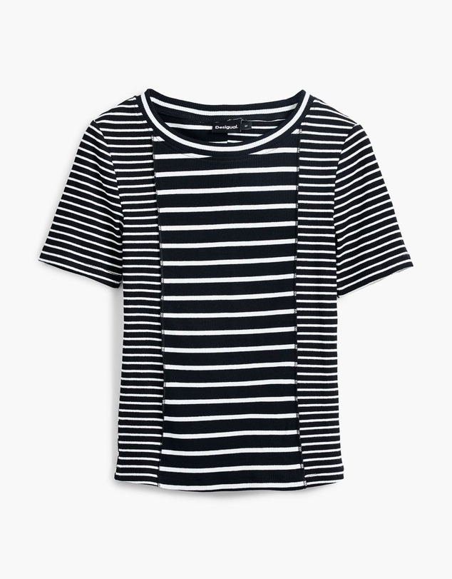 Desigual - Uneven striped T-shirt