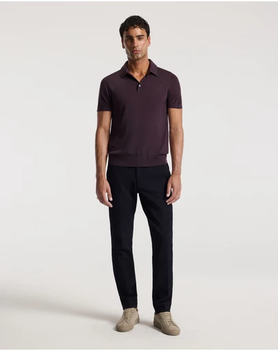 Calibre - Merino Wool Polo Currant