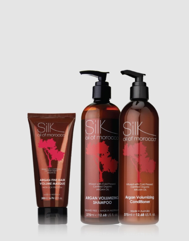 Silk Oil of Morocco - Moisture + Thickening 3 Step Hair Routine