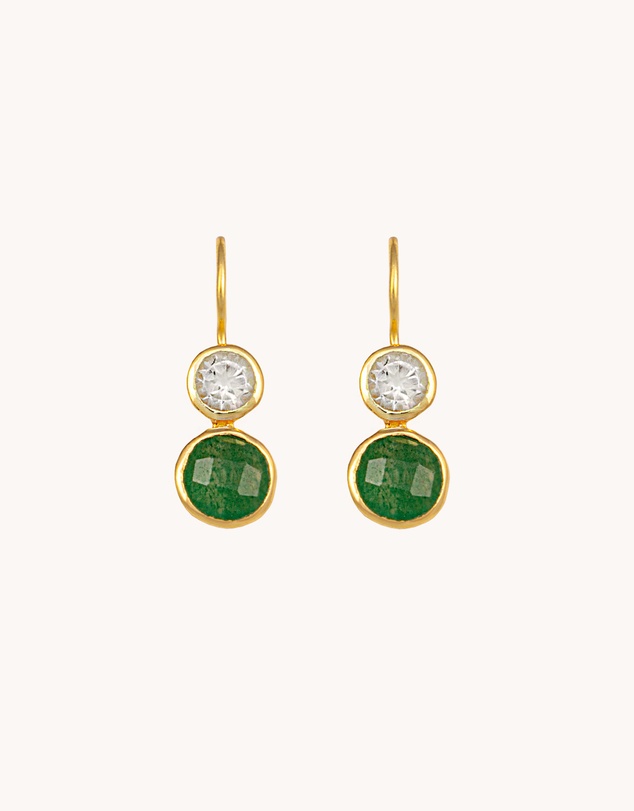 Bianc - Posy Earrings Green Aventurine