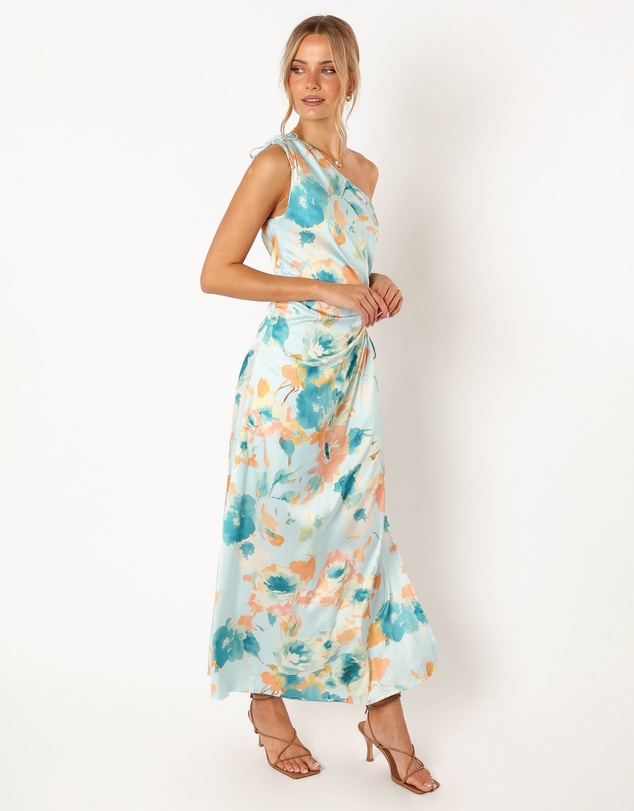 Petal & Pup - Leighton One Shoulder Midi Dress - Light Blue