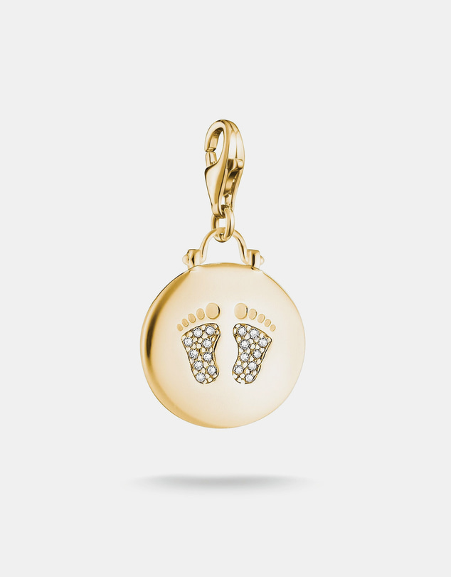 THOMAS SABO - Gold-Plated Baby Feet Charm with White Zirconia