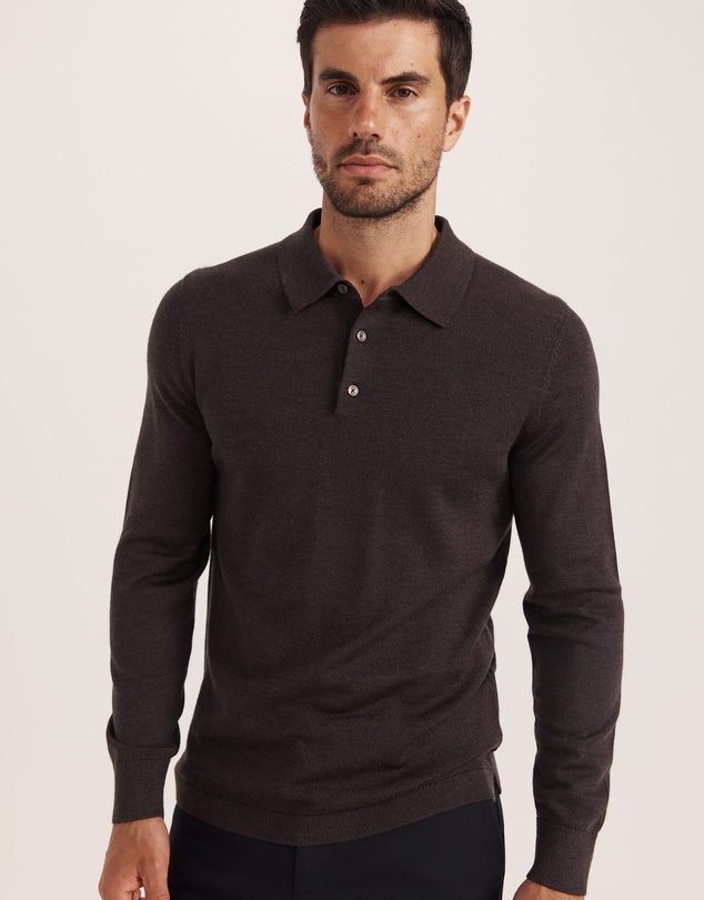 SABA - Franklin Merino Wool Long Sleeve Polo
