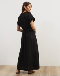 Atmos&Here - Jaci Linen Blend A-Line Shift Midi Dress