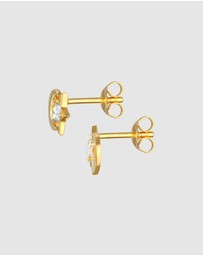 Elli Jewelry - Earrings Kids Ear Studs Star Moon Sparkling with Crystal in 925 Sterling Silver Gold Plated