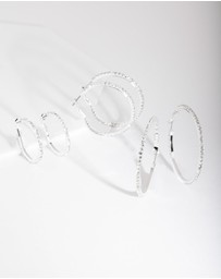 Lovisa - Silver Diamante Multi Hoop Earring Pack