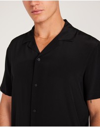 Calibre - Camp Collar Silk Shirt Black