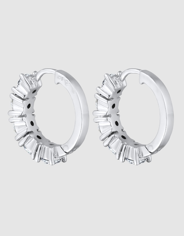 Elli Jewelry - Earrings Hoops Crystal 925 Sterling Silver