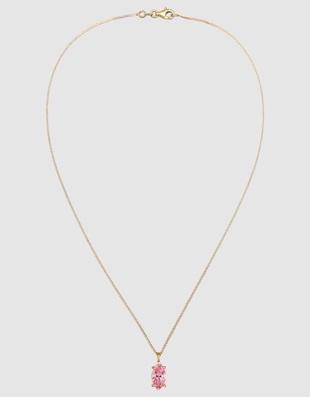 Elli Jewelry - Necklace Crystal Oval 925 Sterling Silver Gold-Plated