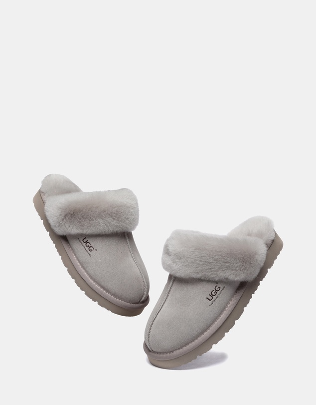 EVERAU - Australian Shepherd Ugg Muffin Slipper Special Cow Suede Upper House Shoes