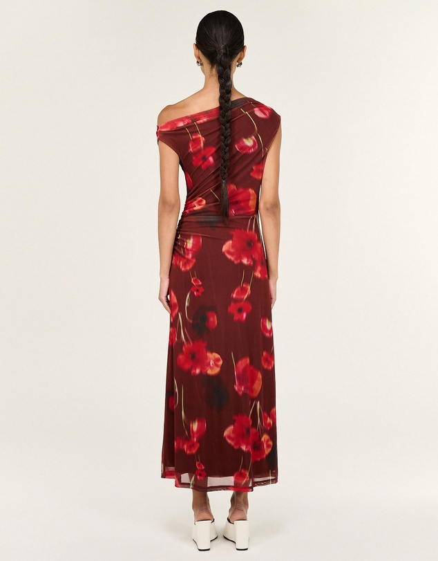 Staple the Label - Vivi Mesh Asymmetrical Midi Dress
