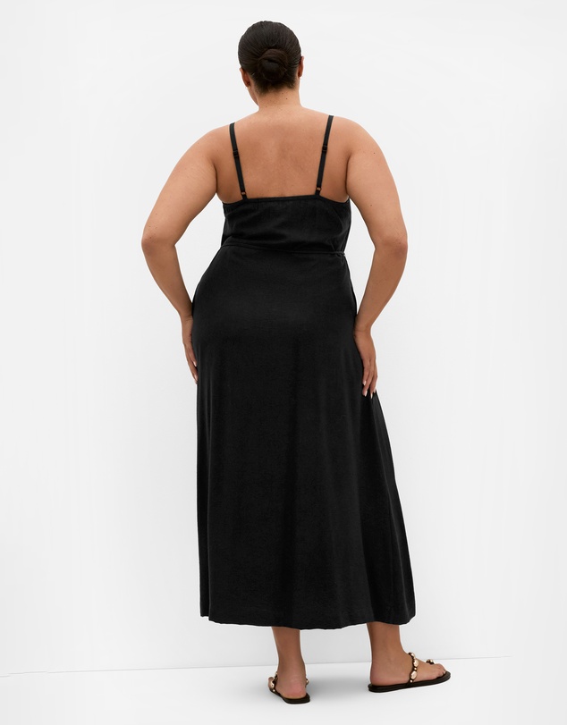 City Chic - Plus size Strappy Bead Maxi Dress - black
