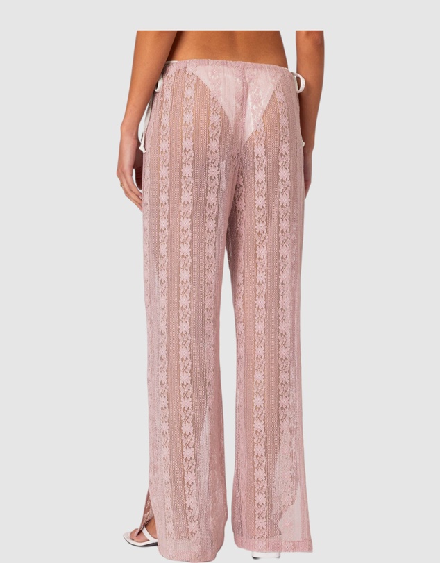 EDIKTED - Embroidered Sheer Lace Pants