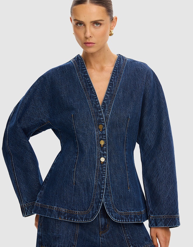 KIVARI - Jessica Denim Barrel Jacket