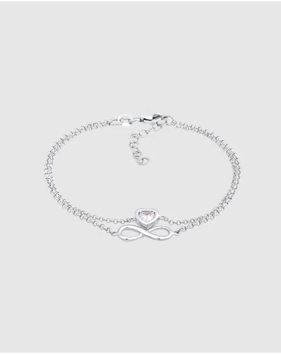 Elli Jewelry - Bracelet Zirconia Heart 925 Sterling Silver