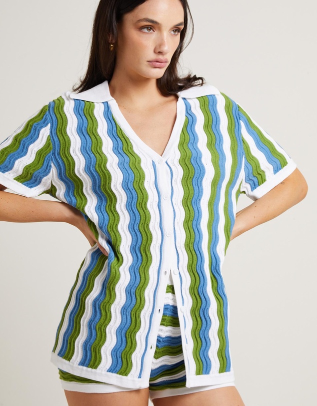 Subtitled - Cher Knit Shirt Mini Dress