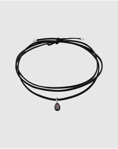 Elli Jewelry - Zirconia Faux Leather Choker Necklace